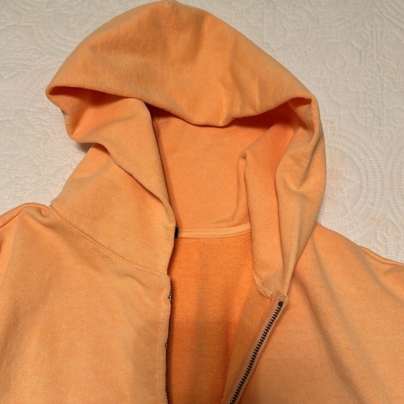 NWOT Talentless Men’s heavyweight drop shoulder Zip-up hoodie in Peach Size S - Picture 6 of 12